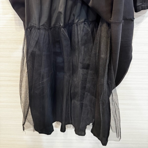 Mooyius Vintage Inspired Satin Midi Dress with Draped Collar Black NWT size XS - Picture 8 of 9